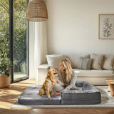 Dog Beds: XL Human Sized Dog Bed Foldable Orthopedic Pet Dog Sofa Couch Comfy Big Bean Bed
