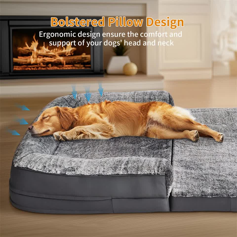 Dog Beds: XL Human Sized Dog Bed Foldable Orthopedic Pet Dog Sofa Couch Comfy Big Bean Bed