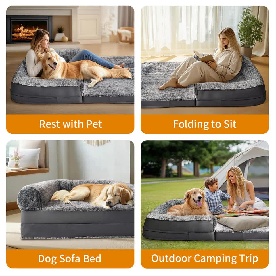 Dog Beds: XL Human Sized Dog Bed Foldable Orthopedic Pet Dog Sofa Couch Comfy Big Bean Bed