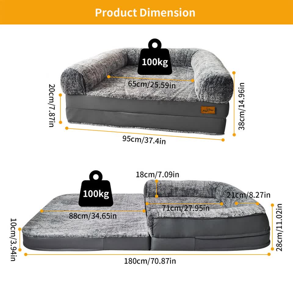 Dog Beds: XL Human Sized Dog Bed Foldable Orthopedic Pet Dog Sofa Couch Comfy Big Bean Bed