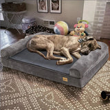 Dog Beds: Deluxe Plush Orthopedic Dog Bed XXL - Waterproof Bolstered Sofa Bed for Large Dogs with Removable Washable Cover