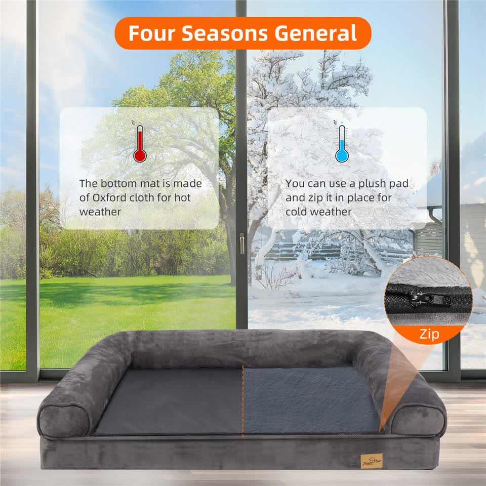 Dog Beds: Orthopedic Dog Bed with Bolster Comfort Mattress