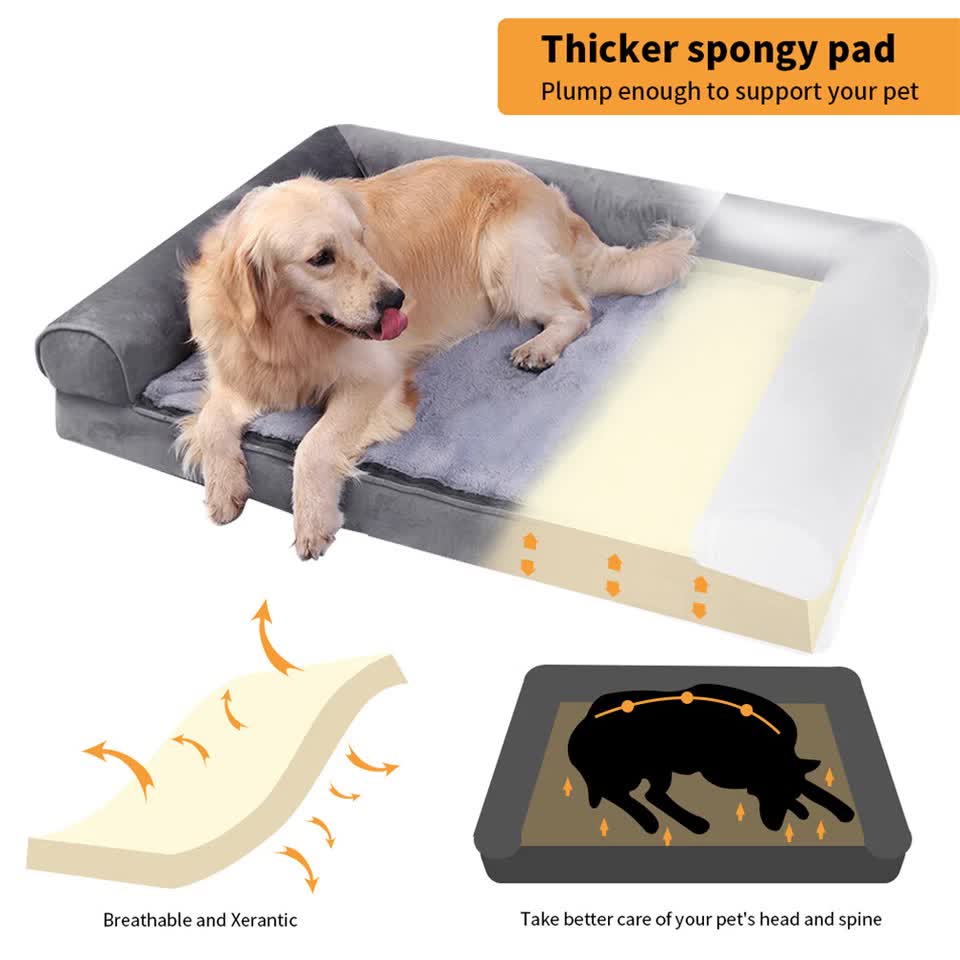 Dog Beds: Orthopedic Dog Bed with Bolster Comfort Mattress