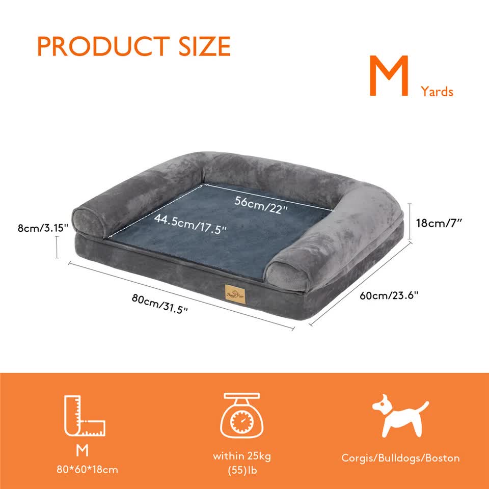 Dog Beds: Orthopedic Dog Bed with Bolster Comfort Mattress