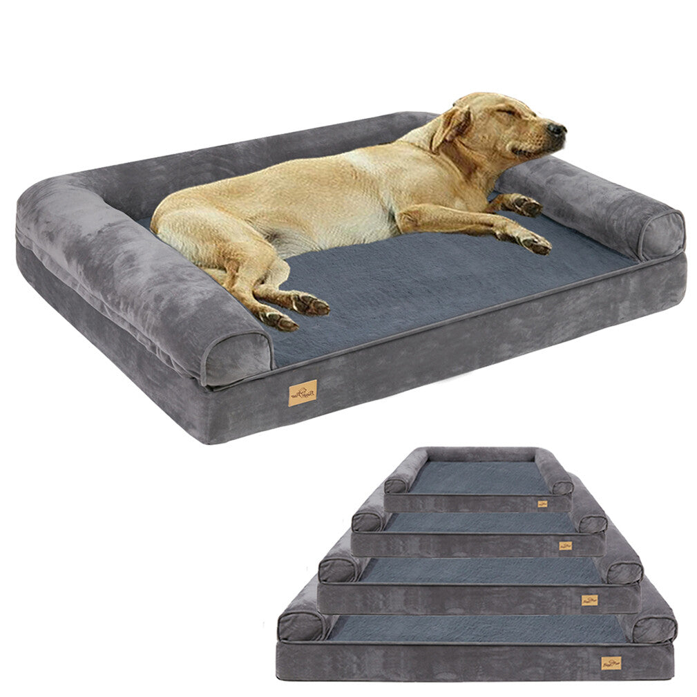 Dog Beds: Orthopedic Dog Bed with Bolster Comfort Mattress