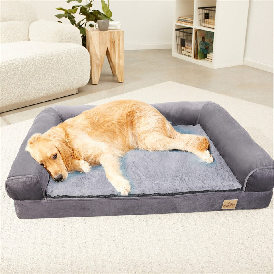 Dog Beds: Orthopedic Dog Bed with Bolster Comfort Mattress