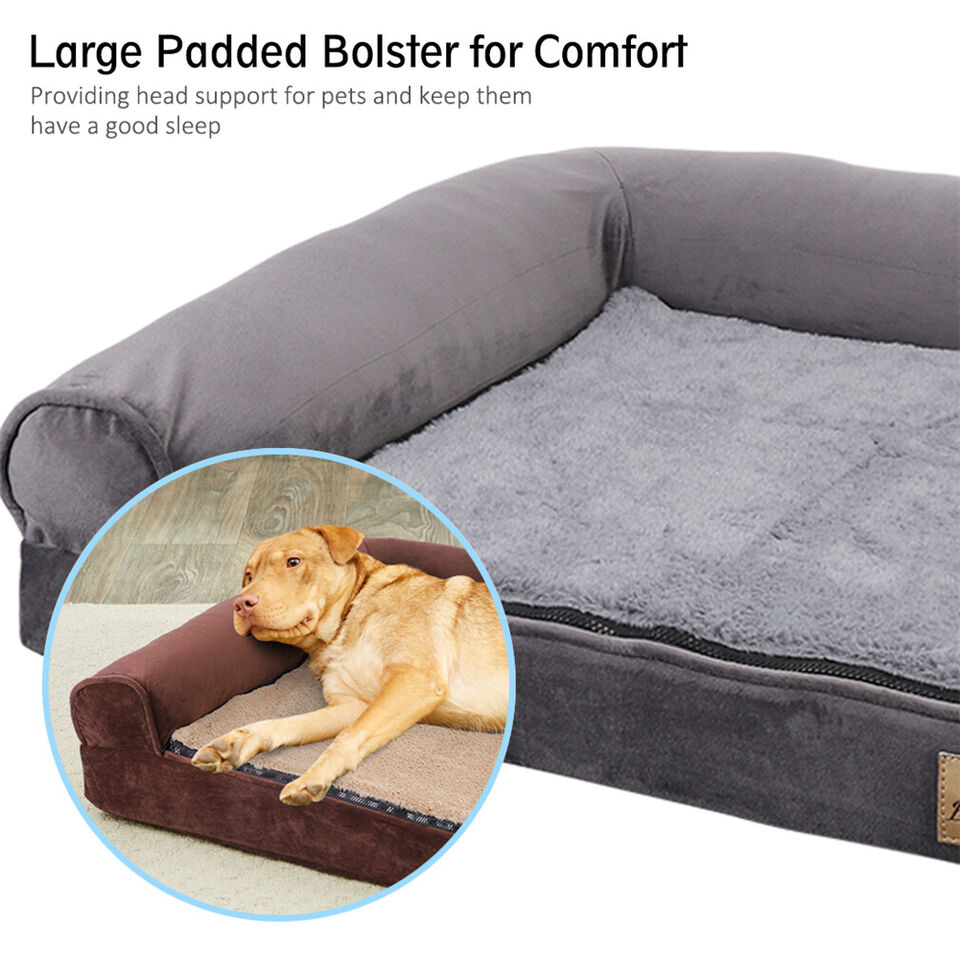 Dog Beds: Orthopedic Dog Bed with Bolster Comfort Mattress