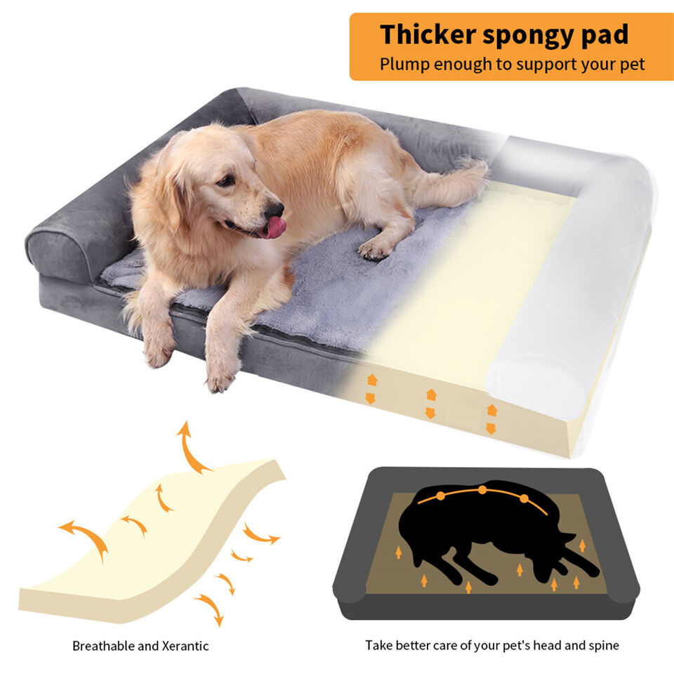Dog Beds: Orthopedic Dog Bed with Bolster Comfort Mattress