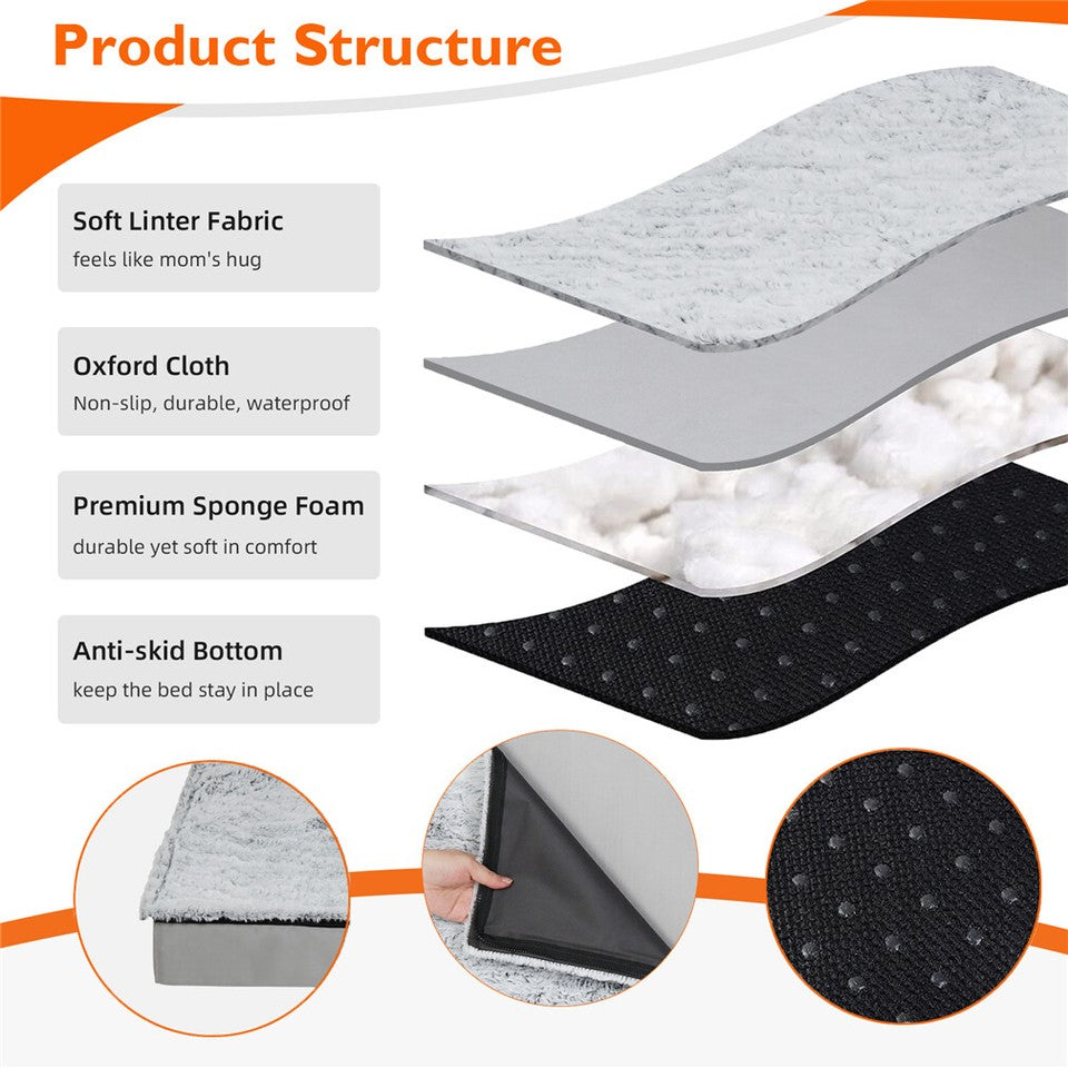 Dog Beds: Soft Washable Dog Bed with Anti-Slip Crate Mat