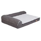 Dog Beds: L-Shaped Dog Bed with Bolstered Cushion & Neck Care