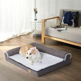 Dog Beds: L-Shaped Dog Bed with Bolstered Cushion & Neck Care