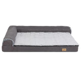 Dog Beds: L-Shaped Dog Bed with Bolstered Cushion & Neck Care