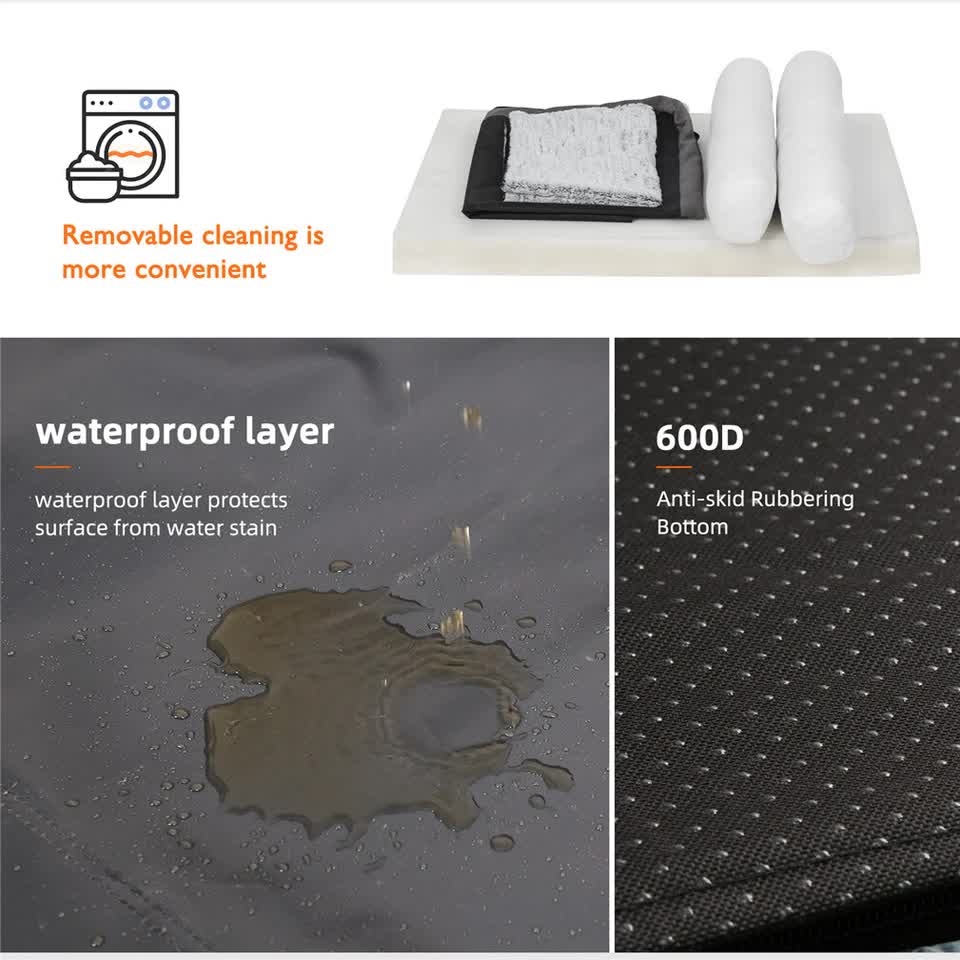 Dog Beds: L-Shaped Dog Bed with Bolstered Cushion & Neck Care