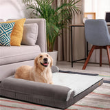 Dog Beds: L-Shaped Dog Bed with Bolstered Cushion & Neck Care