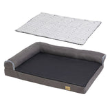 Dog Beds: L-Shaped Dog Bed with Bolstered Cushion & Neck Care