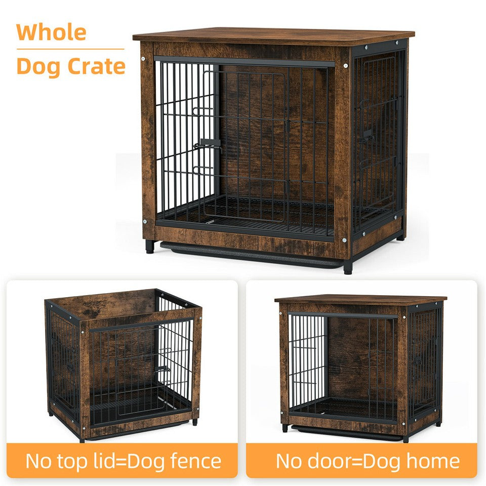 Dog Carriers & Crates: Wooden Pet Crate & Dog Cage End Table