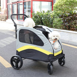Dog Carriers & Crates: Two Dogs Stroller Divider Pet Travel Stroller Carrier One-key Folding Outdoor