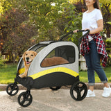 Dog Carriers & Crates: Two Dogs Stroller Divider Pet Travel Stroller Carrier One-key Folding Outdoor