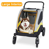 Dog Carriers & Crates: Large Dog Stroller Foldable Pet Pushchair with Doors