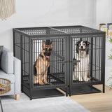 Giant Dog Cage Indoor Outdoor Super-Hard Metal Kennel Pet Playpen W Tray & Divider