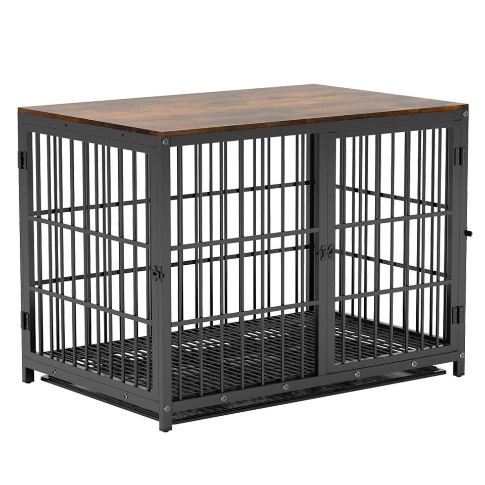Dog Carriers & Crates: Sturdy Wooden Dog Crate with Storage Table