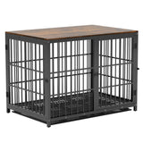 Dog Carriers & Crates: Sturdy Wooden Dog Crate with Storage Table