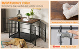 Dog Carriers & Crates: Sturdy Wooden Dog Crate with Storage Table