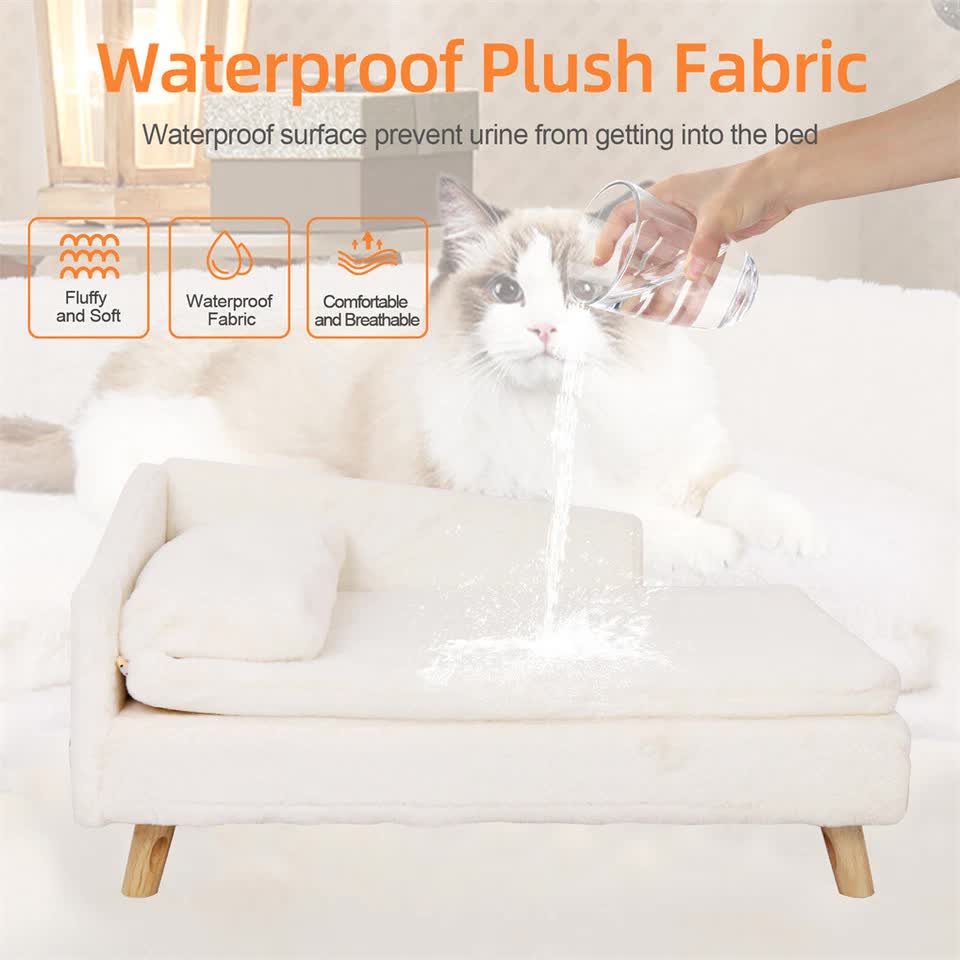 Luxurious Rectangular Pet Sofa Bed with Anti-Skid Base