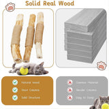 Pet Medical Collars: Solid Wood Cat Tree with 3 Branches & Baskets