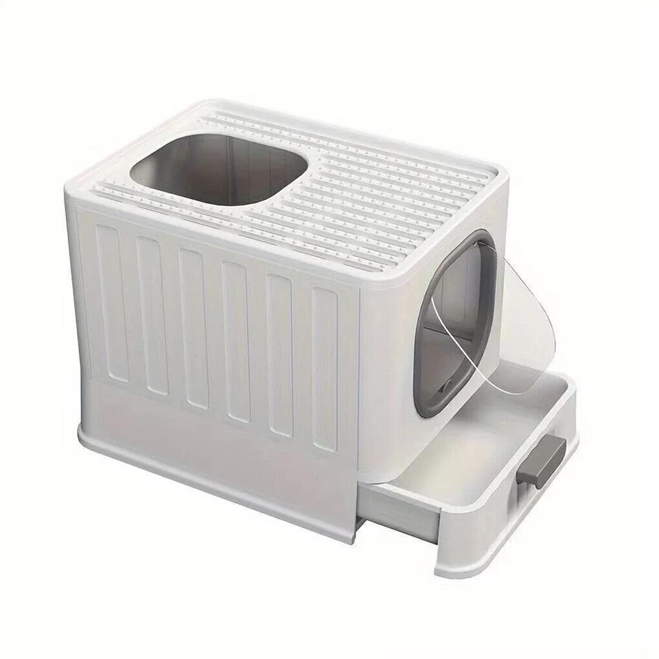 Pool Sweeps & Vacuums: Big Top Entry Deep Tray Enclosed Kitty Cat Litter Box Easy To Clean Pull Handle