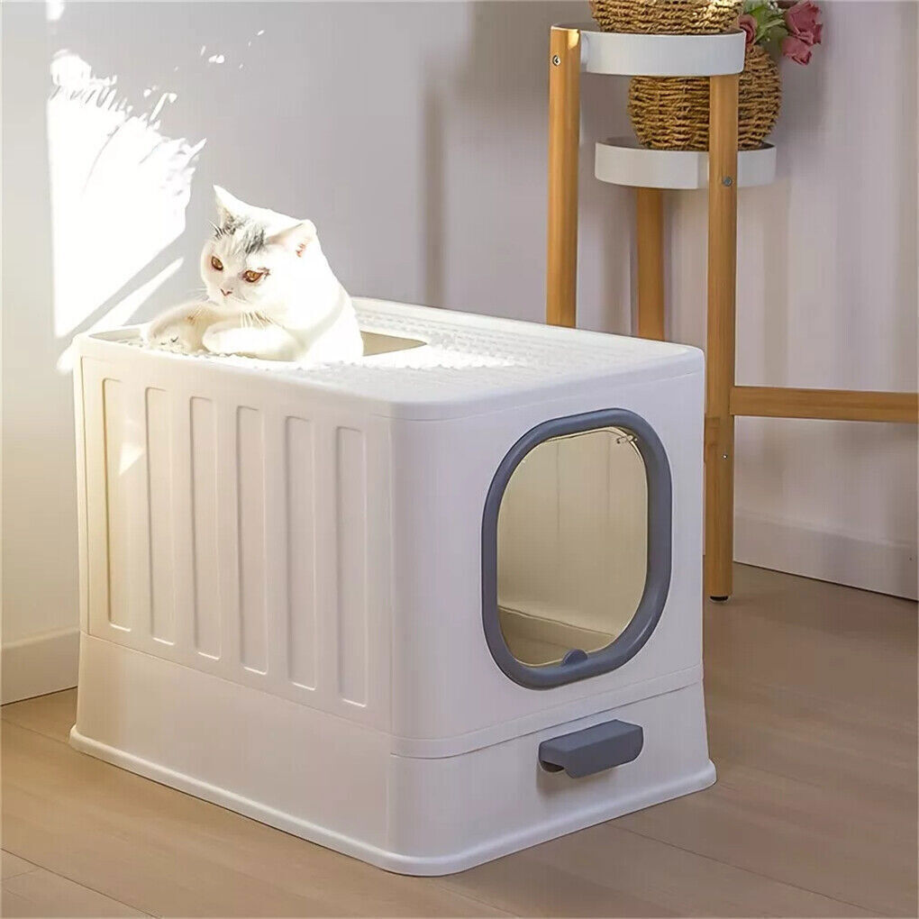 Pool Sweeps & Vacuums: Big Top Entry Deep Tray Enclosed Kitty Cat Litter Box Easy To Clean Pull Handle