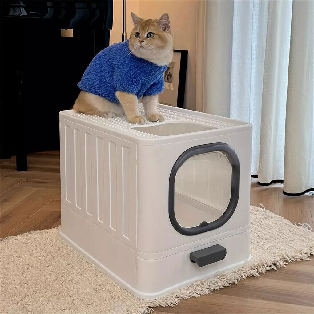 Pool Sweeps & Vacuums: Big Top Entry Deep Tray Enclosed Kitty Cat Litter Box Easy To Clean Pull Handle