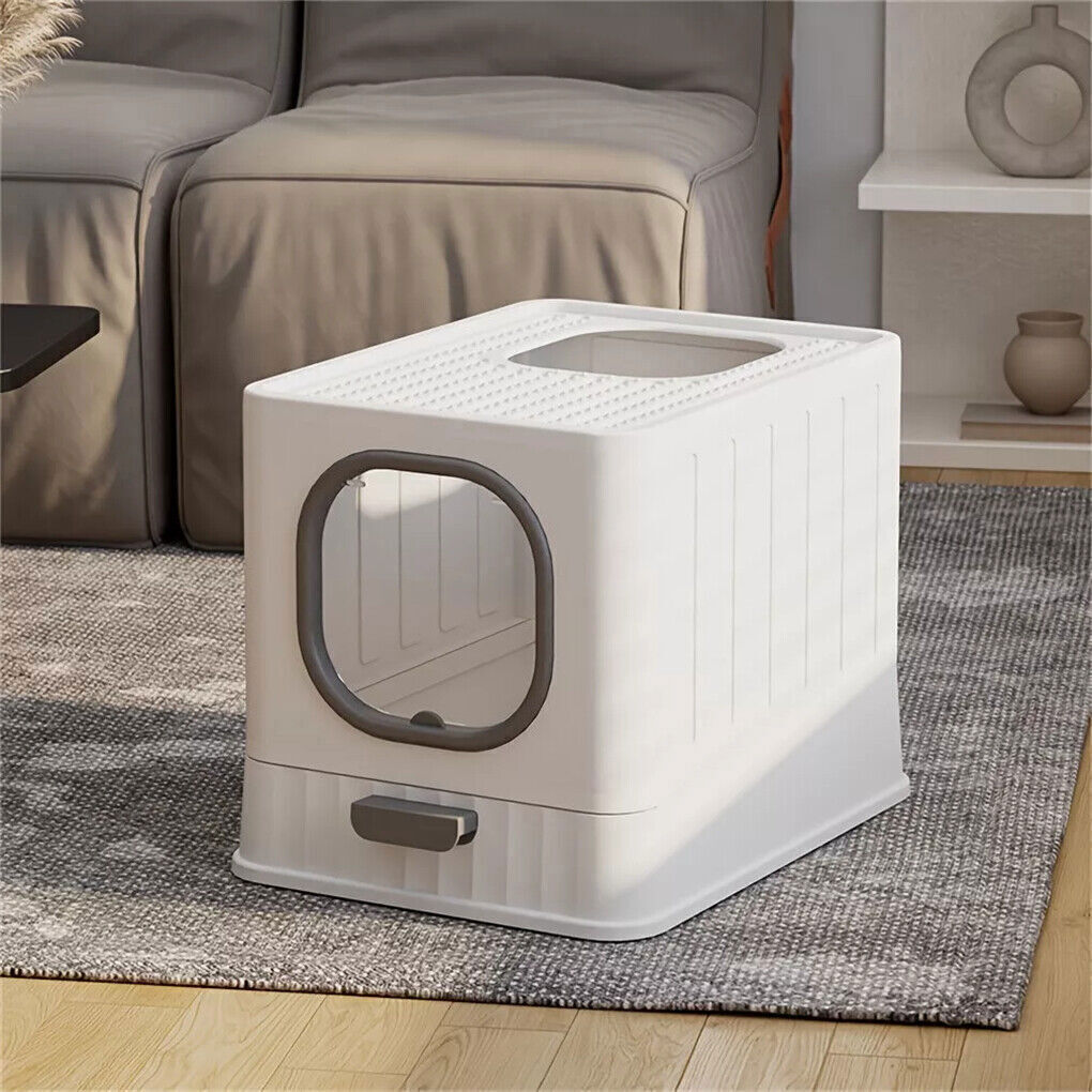 Pool Sweeps & Vacuums: Big Top Entry Deep Tray Enclosed Kitty Cat Litter Box Easy To Clean Pull Handle