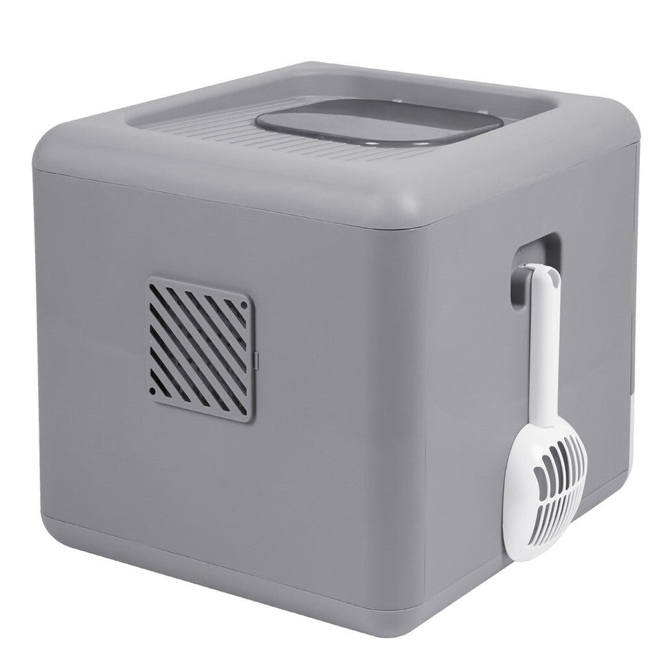 Cat Litter: Foldable Fully Enclosed Hooded Cat Litter Box Self-Cleaning Kitty Toilet w Tray