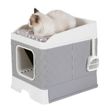 Cat Litter: Large Hooded Cat Litter Box with Enclosed Top
