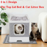 Cat Litter: Large Hooded Cat Litter Box with Enclosed Top