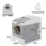 Cat Litter: Large Hooded Cat Litter Box with Enclosed Top