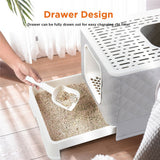 Cat Litter: Large Hooded Cat Litter Box with Enclosed Top