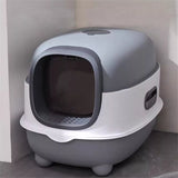 Cat Litter: Large Capacity Enclosed Cat Litter Box with Hood and Scoop, Leak-Proof Design