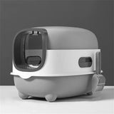 Cat Litter: Large Capacity Enclosed Cat Litter Box with Hood and Scoop, Leak-Proof Design