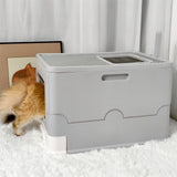 Cat Litter: Large Enclosed Cat Litter Box Foldable Cat Kitten Toilet Box with Slide-Out Tray