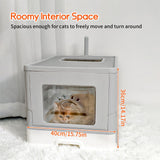 Cat Litter: Large Enclosed Cat Litter Box Foldable Cat Kitten Toilet Box with Slide-Out Tray