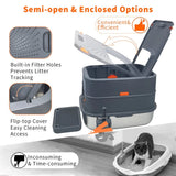 Cat Litter: P&P Jumbo Stainless Steel Cat Litter Box for Multi-Cats Large Toilet Box with Removable Lid