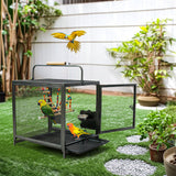 Bird Cages & Stands: Heavy Duty Metal Bird Cage Parrot Transport Carrying Cage Large Pet Cages Aviary