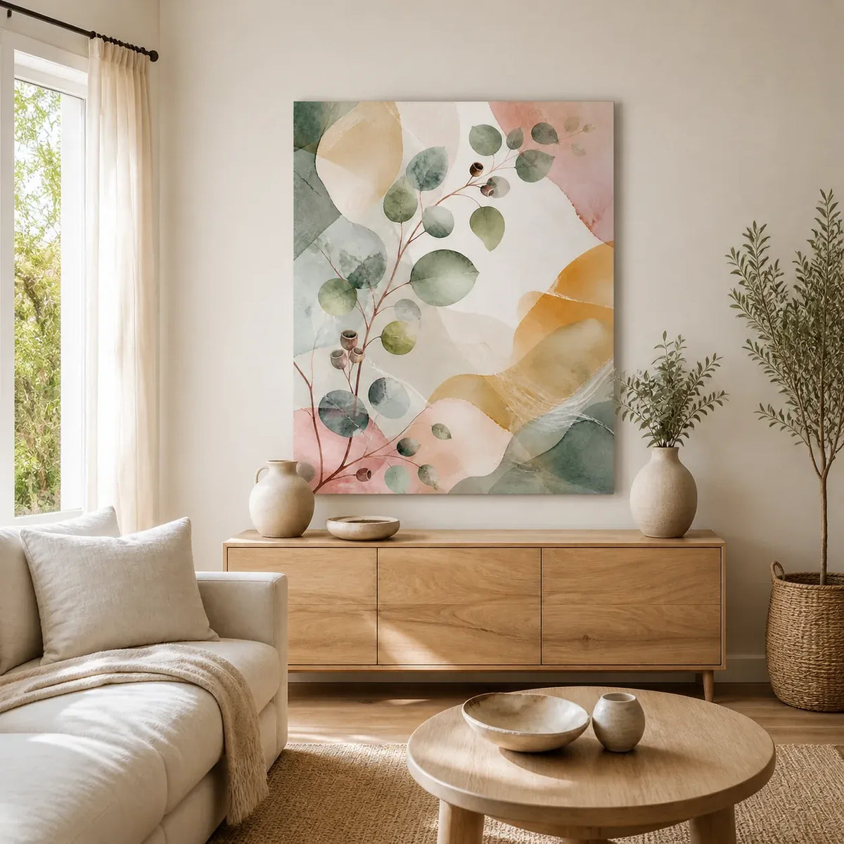 Eucalyptus Reverie Stretched Canvas Wall Art - Portrait - 40W x 50H cm