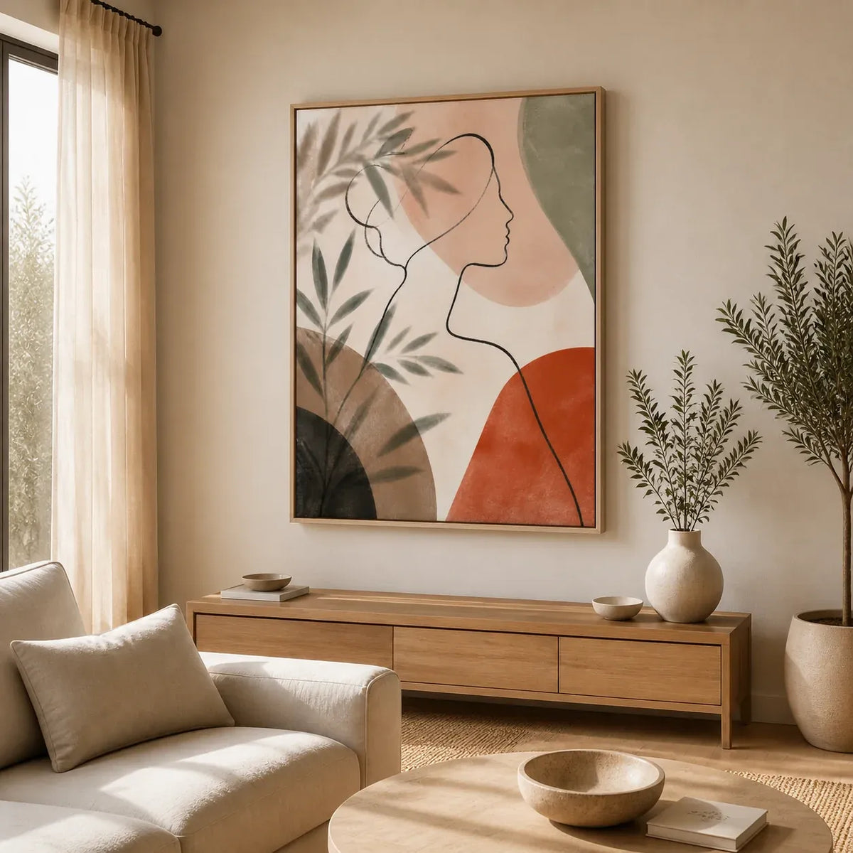 Quiet Muse Floating Frame Canvas Wall Art - Portrait - 60W x 80H cm - White