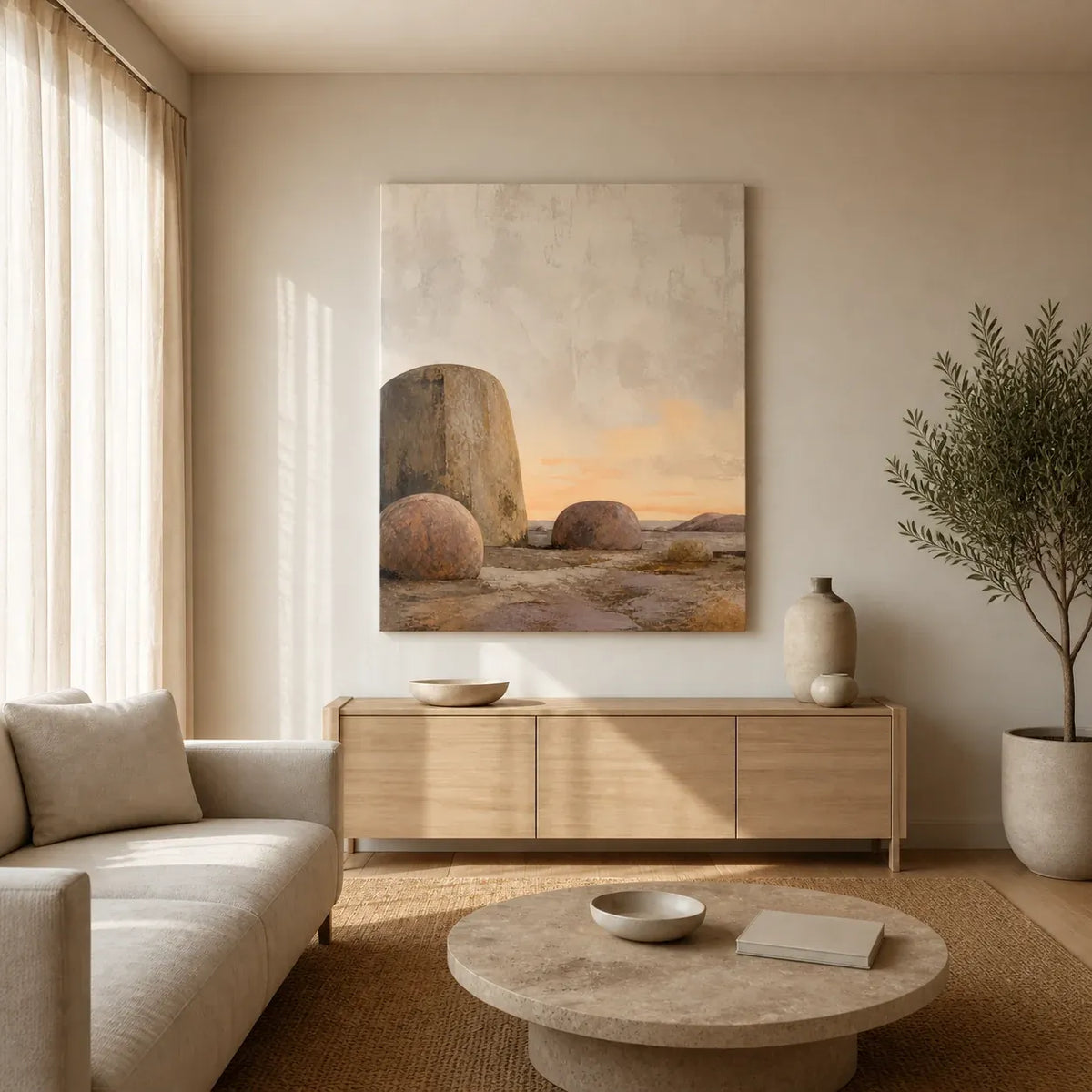Stone and Sky Stretched Canvas Wall Art - Portrait - 60W x 80H cm