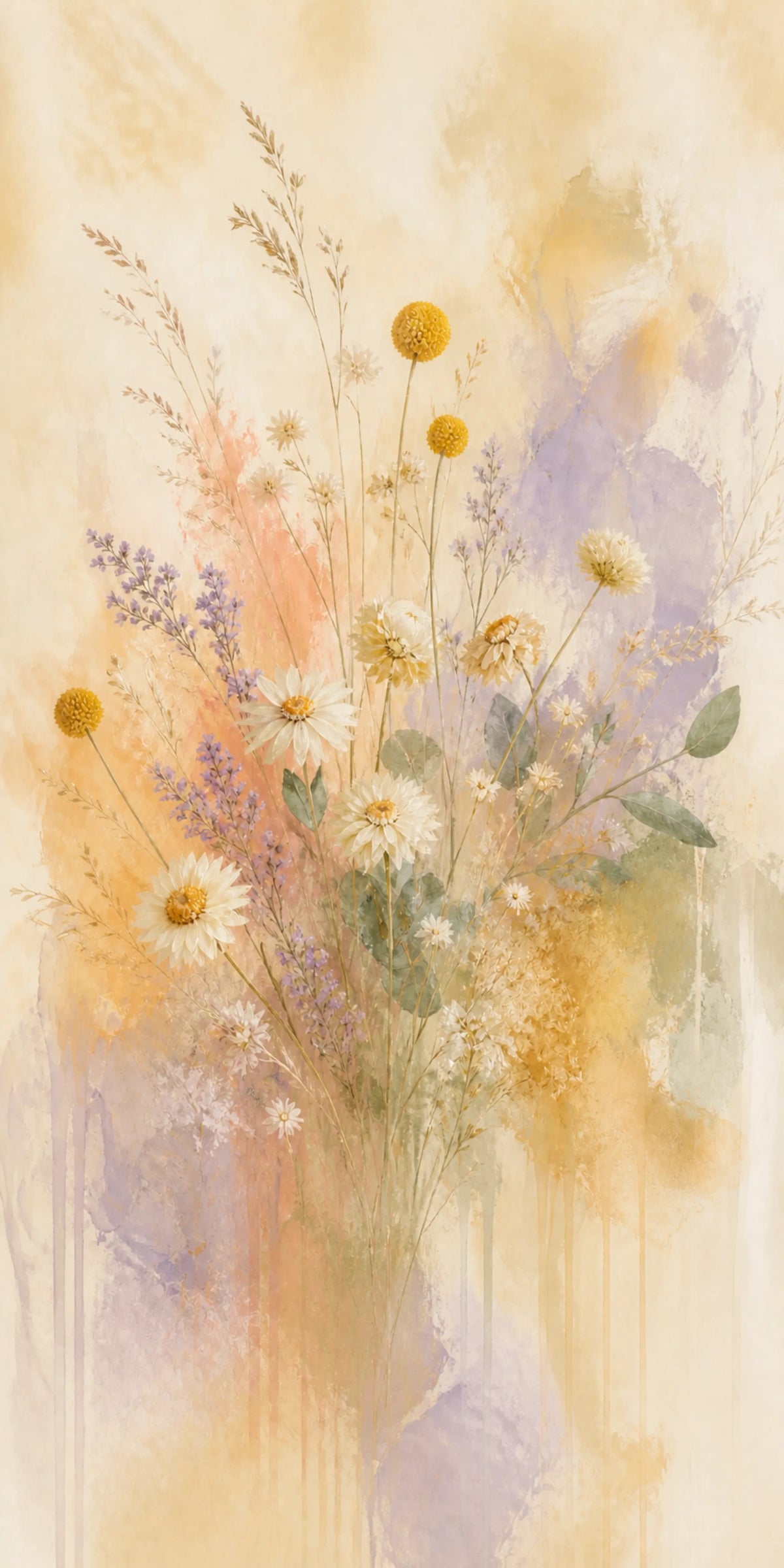 Wildflower Veil Stretched Canvas Wall Art - Portrait - 60W x 80H cm