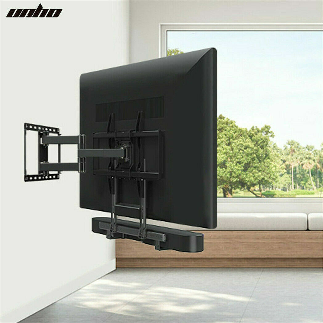 Screens & Stands: Universal Adjustable TV Soundbar Bracket Soundbar Mount Holder Wall 2Way Install