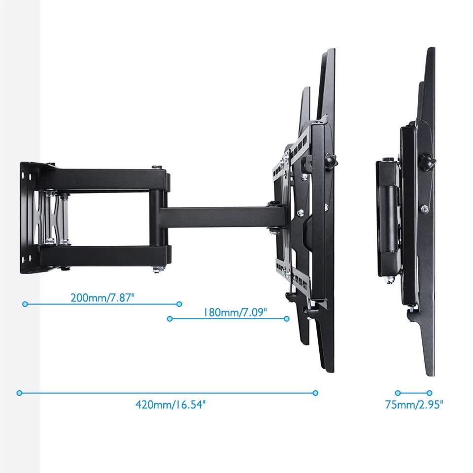 Screens & Stands: 32"-65" Heavy Duty Wall Corner Tv Mount Articulating Premium Swing Arm Bracket